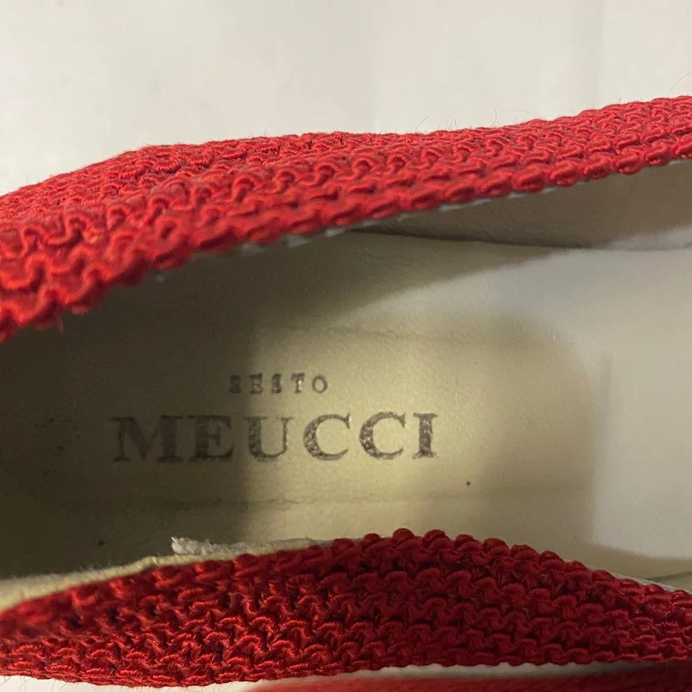 Sesto Meucci Women's Woven Wedge Heels Size 9 Slip On Shoes Classic Feminine
